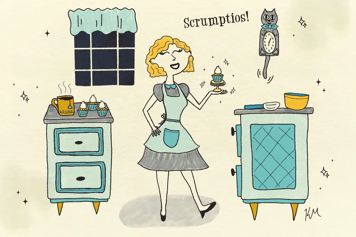 My first illustration when I got back into drawing following a tutorial on Skillshare