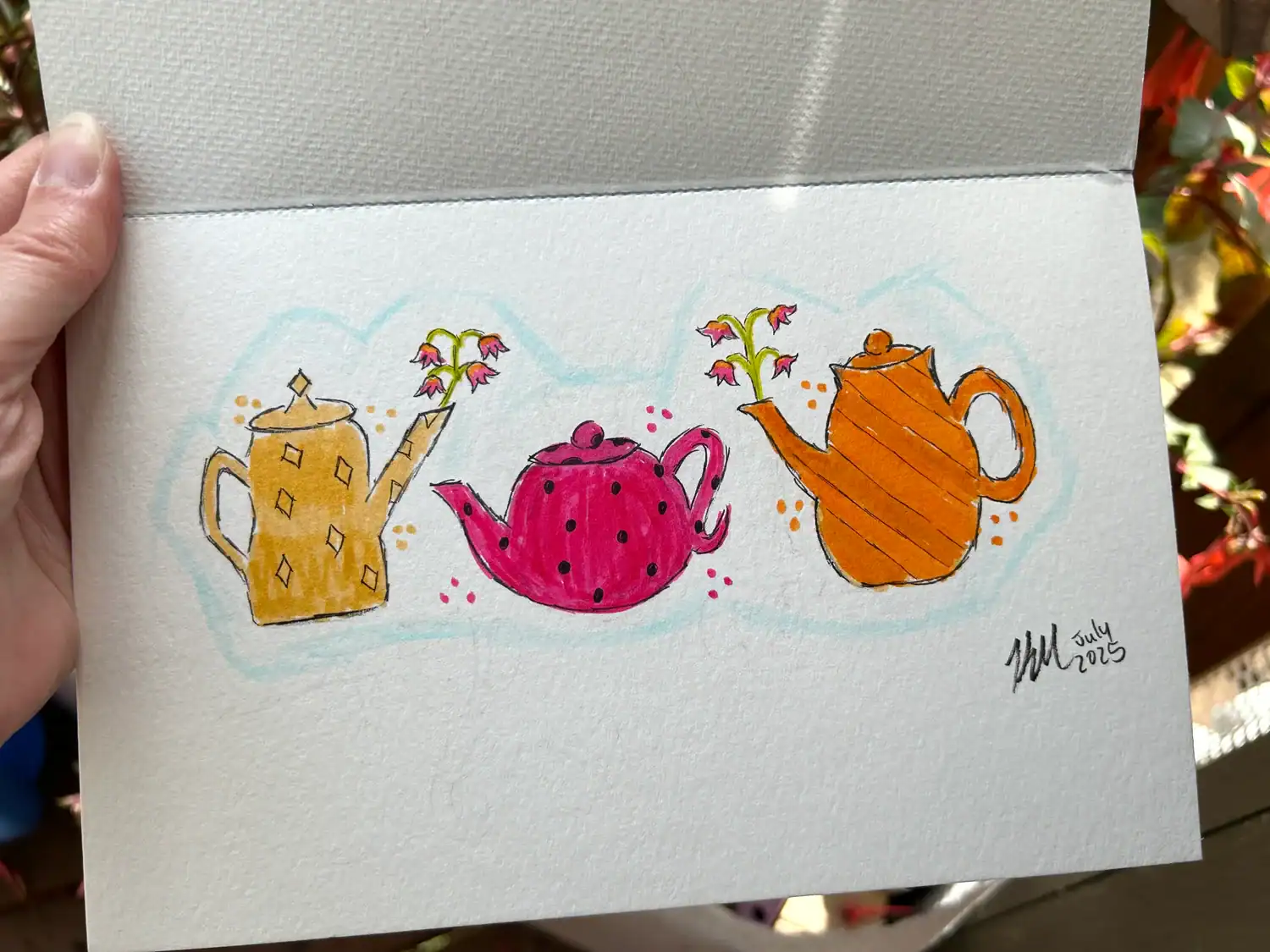 Image of my teacup illustrations to demonstrate why I started drawing again at 29 years old