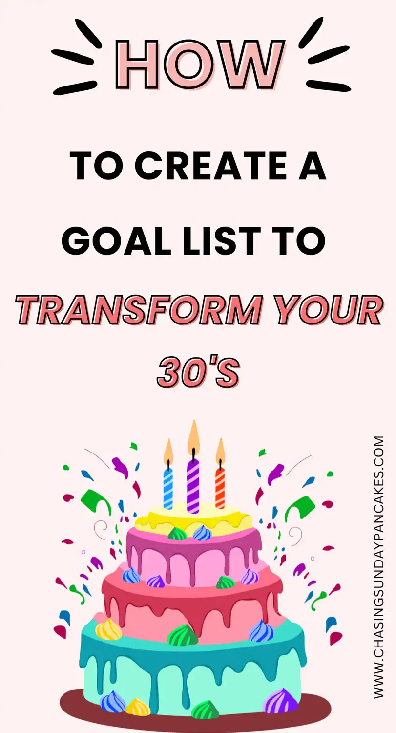 Pinterest pin image to save this article on writing goals for your 30s for later 
